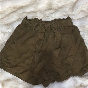 Olive green flowy shorts